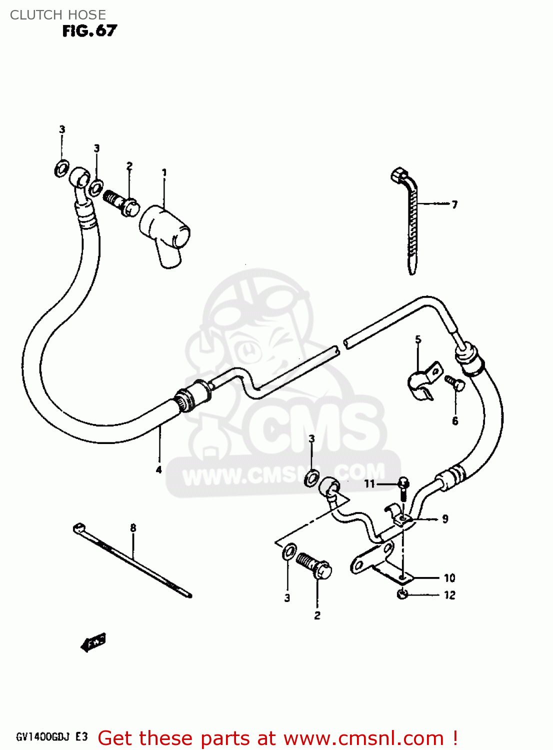 CLUTCH HOSE GV1400GC 1986 (G) (E01)