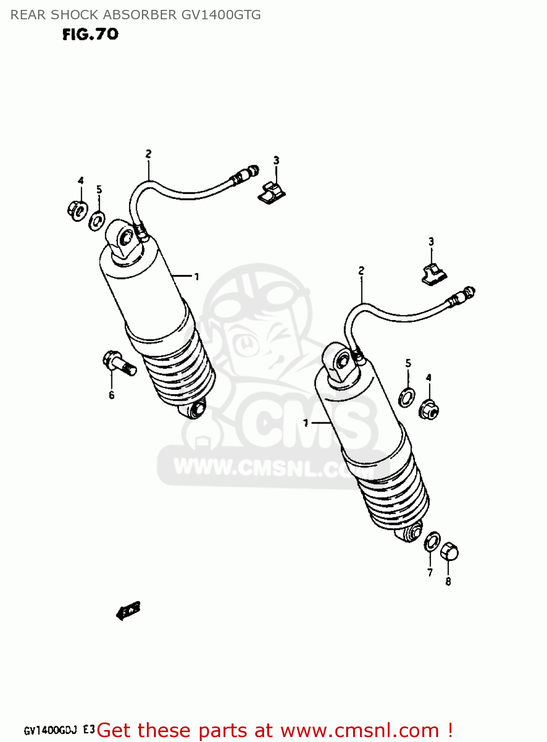 REAR SHOCK ABSORBER GV1400GTG GV1400GC 1986 (G) (E01)