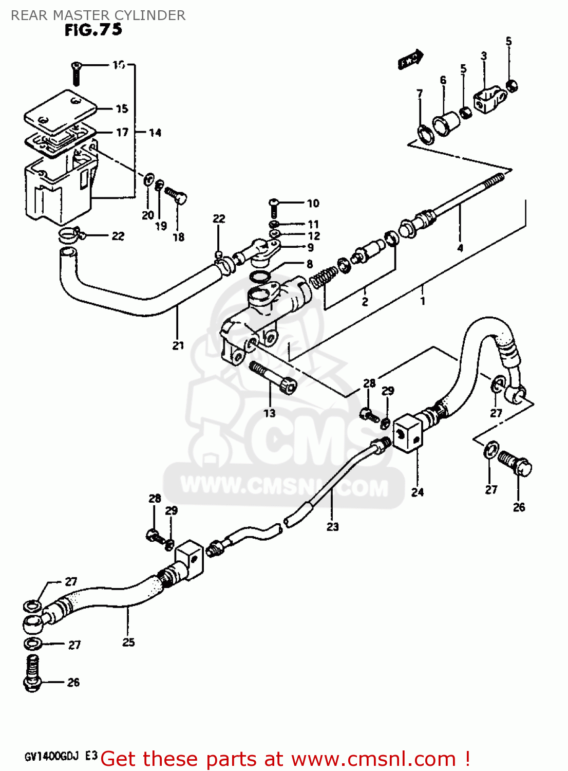 REAR MASTER CYLINDER GV1400GC 1986 (G) (E01)