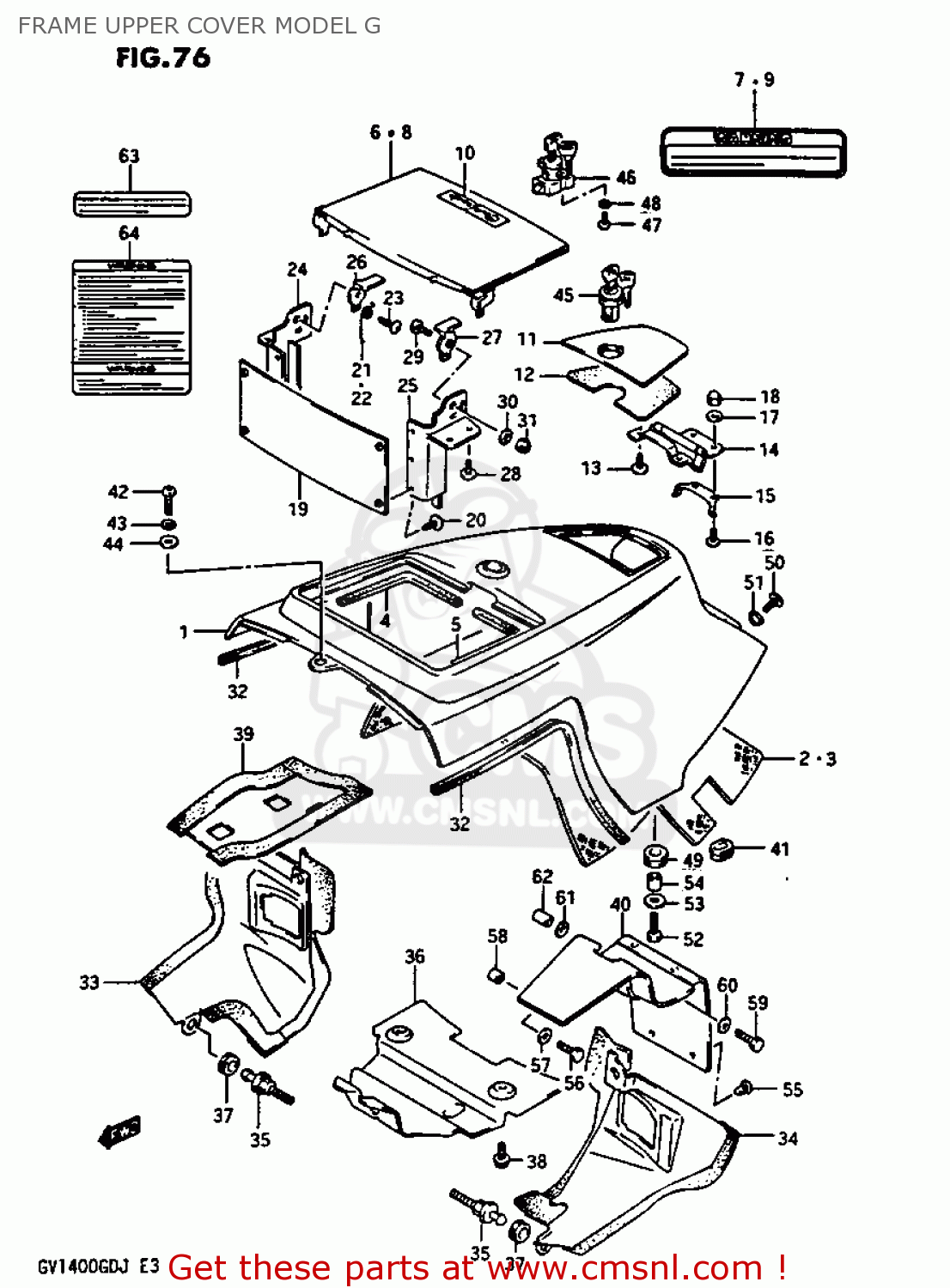 FRAME UPPER COVER MODEL G GV1400GC 1986 (G) (E01)