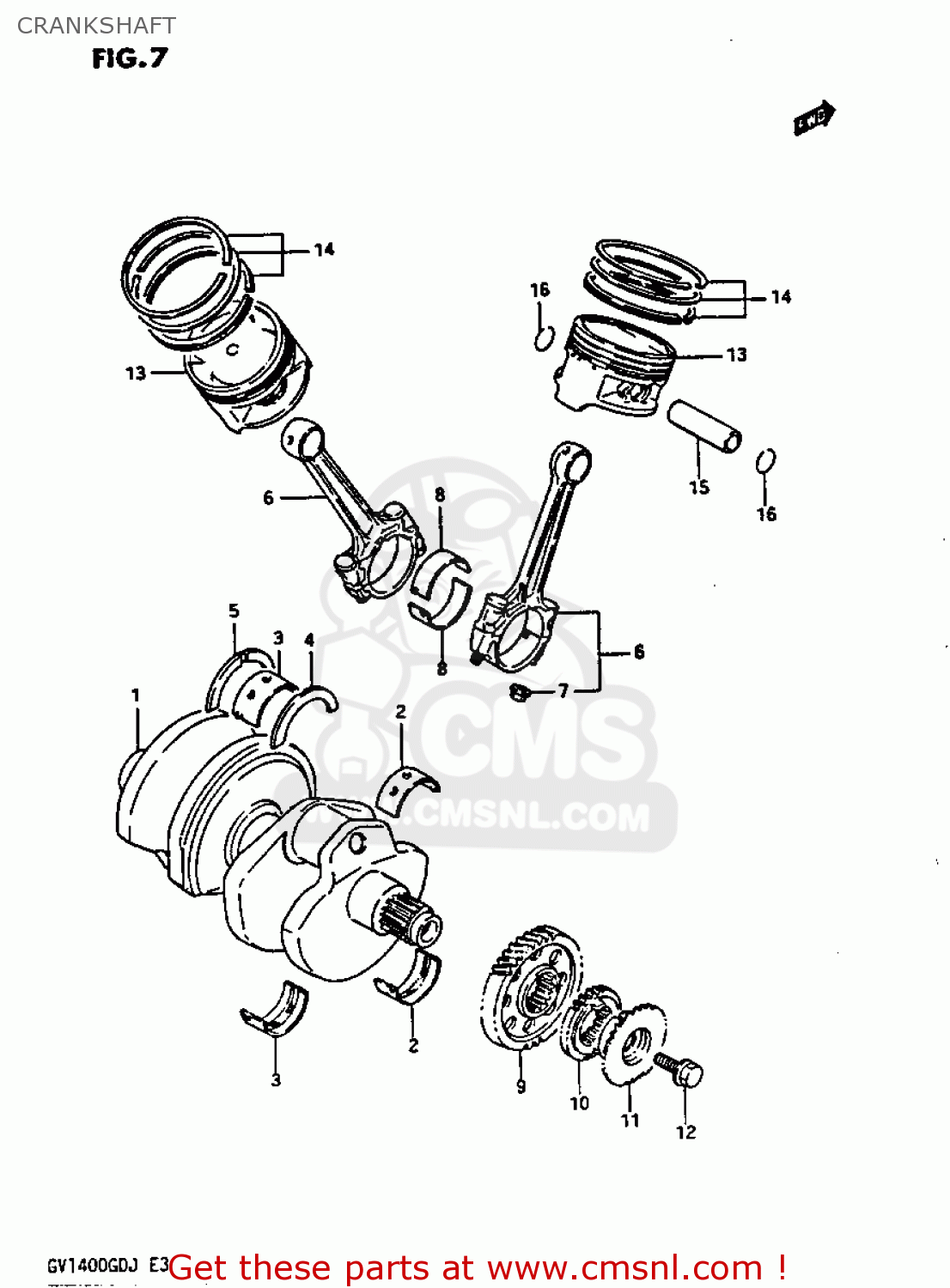 CRANKSHAFT GV1400GC 1986 (G) (E01)