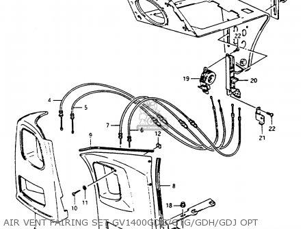 AIR VENT FAIRING SET GV1400GDG/GTG/GDH/GDJ OPT - GV1400GC 1986 (G) (E01)