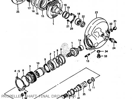 PROPELLER SHAFT-FINAL DRIVE GEAR - GV1400GC 1986 (G) (E01)