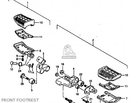 FRONT FOOTREST - GV1400GC 1986 (G) (E01)