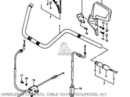 HANDLEBAR-CONTROL CABLE GV1400GCG/MODEL H/J - GV1400GC 1986 (G) (E01)