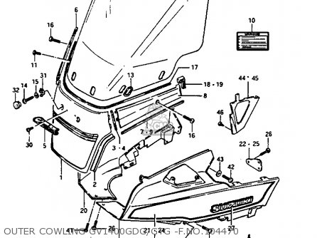 OUTER COWLING GV1400GDG/GTG -F.NO.104470 - GV1400GC 1986 (G) (E01)