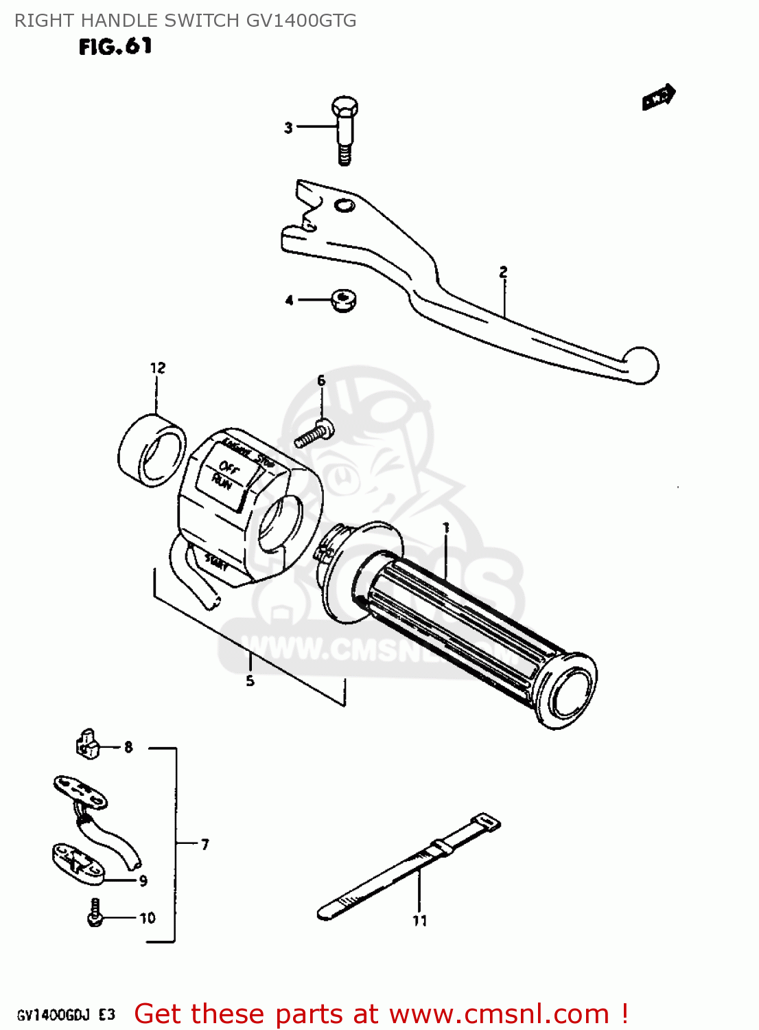 Suzuki Gv1400gc 1987 H E01 Right Handle Switch Gv1400gtg Buy Original Right Handle Switch