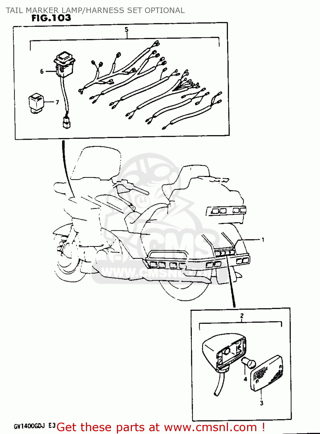 Suzuki Gv1400gc 1987 H E01 Tail Marker Lamp Harness Set Optional Buy Original Tail Marker