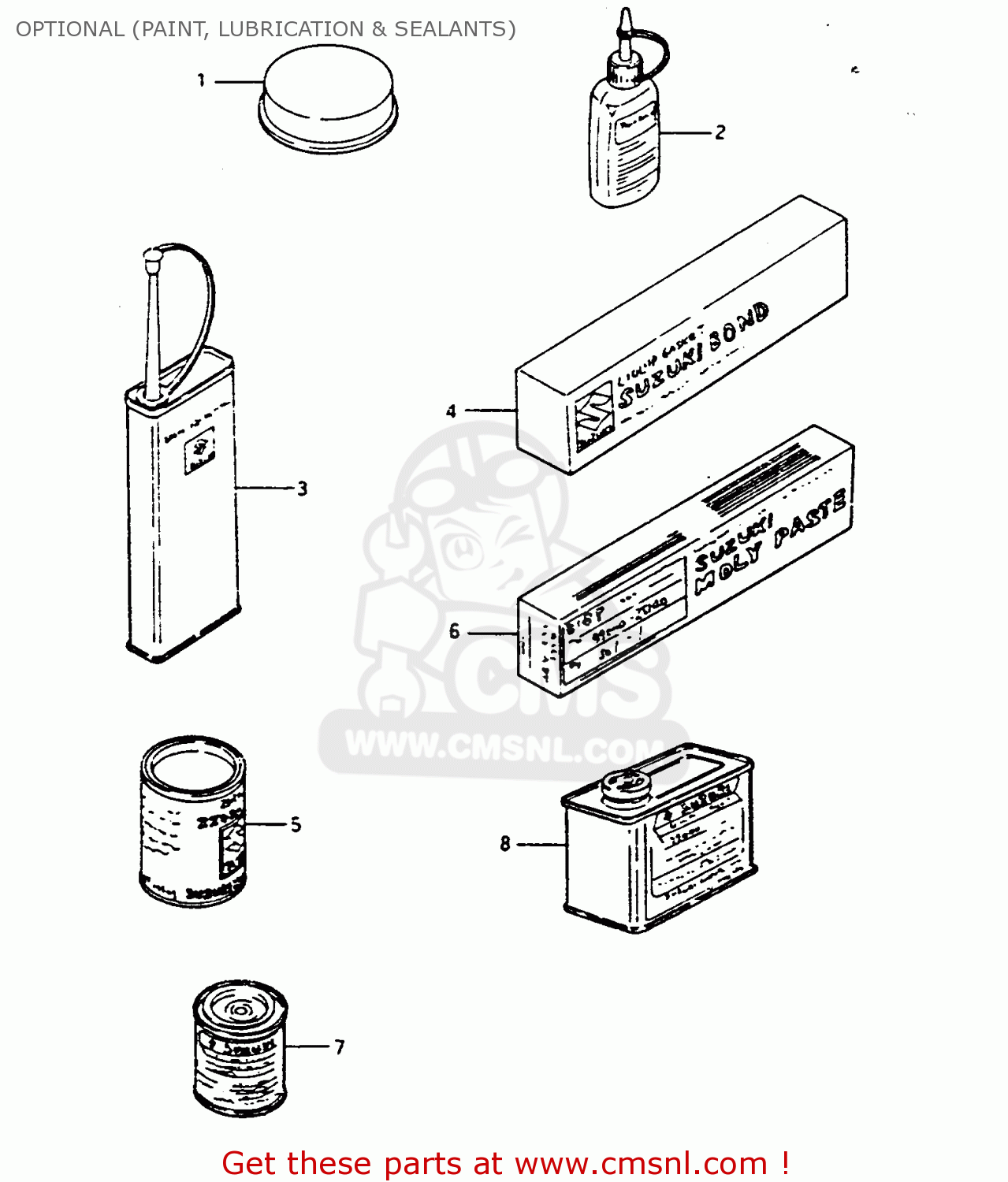 OPTIONAL (PAINT, LUBRICATION & SEALANTS) GV1400GC 1987 (H) (E01)