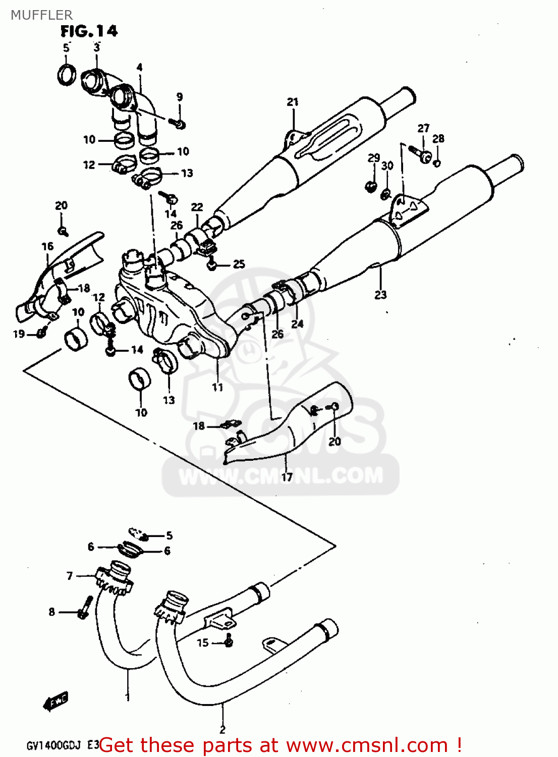 MUFFLER GV1400GC 1987 (H) (E01)