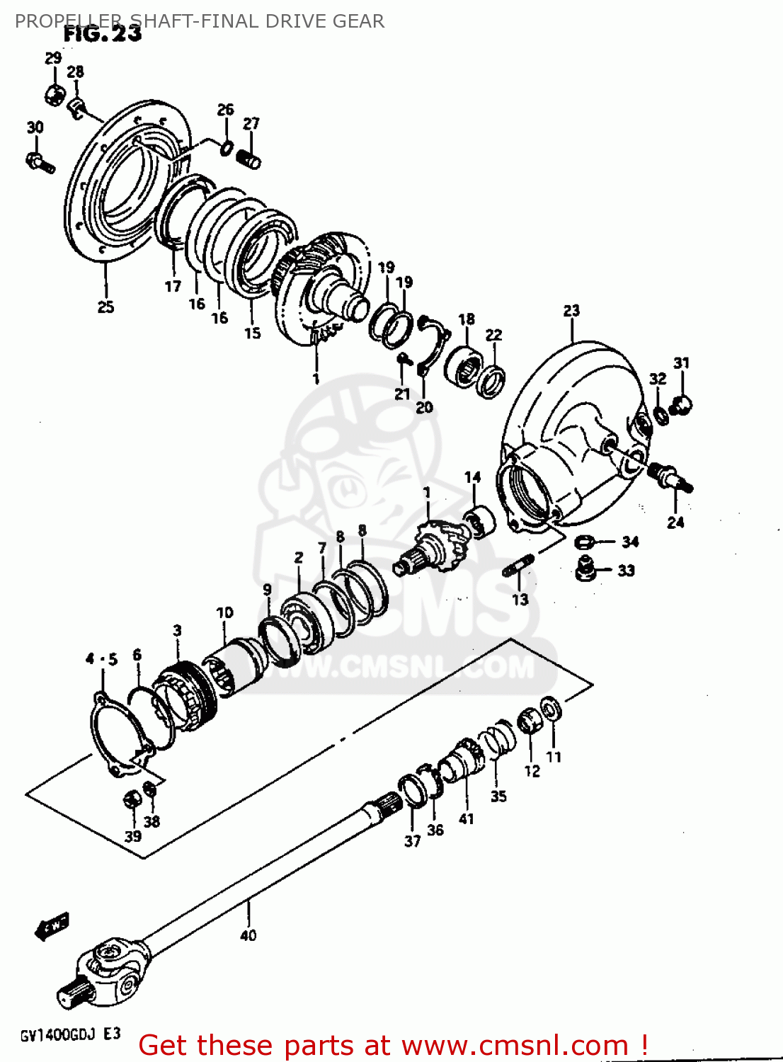 PROPELLER SHAFT-FINAL DRIVE GEAR GV1400GC 1987 (H) (E01)