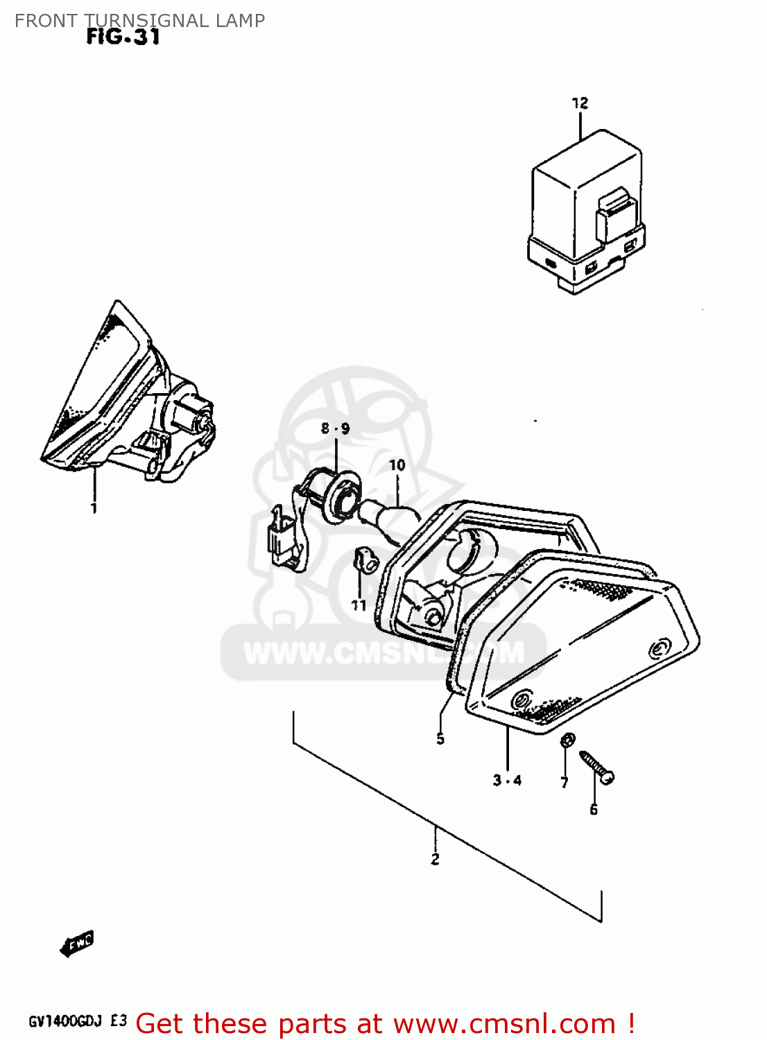 FRONT TURNSIGNAL LAMP GV1400GC 1987 (H) (E01)