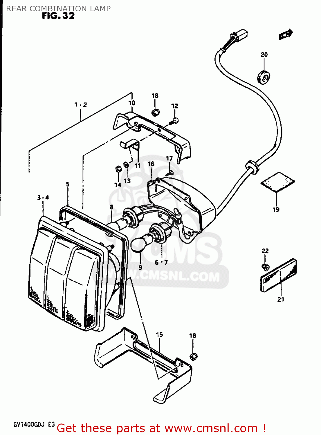 REAR COMBINATION LAMP GV1400GC 1987 (H) (E01)