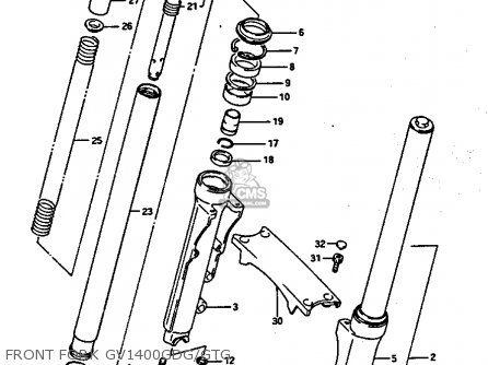 FRONT FORK GV1400GDG/GTG - GV1400GC 1987 (H) (E01)