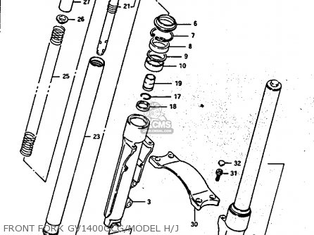 FRONT FORK GV1400GCG/MODEL H/J - GV1400GC 1987 (H) (E01)