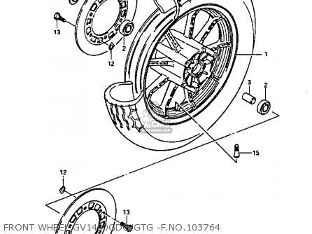 FRONT WHEEL GV1400GDG/GTG -F.NO.103764 - GV1400GC 1987 (H) (E01)