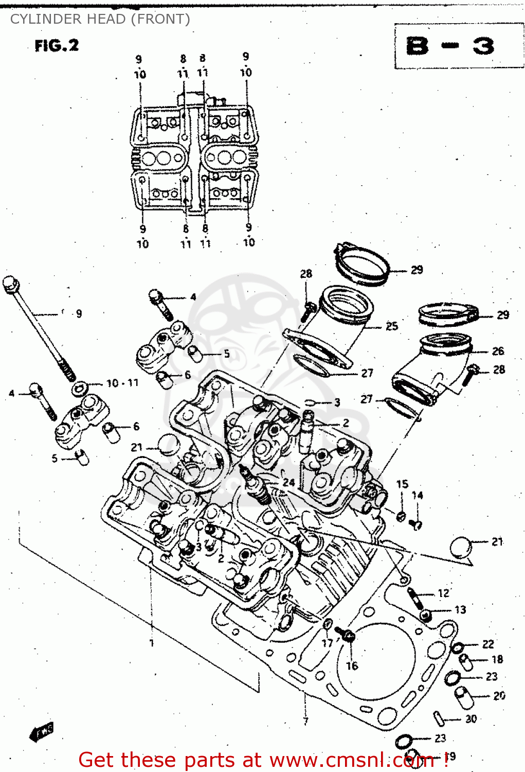 CYLINDER HEAD (FRONT) GV1400GC 1988 (J) (E01)