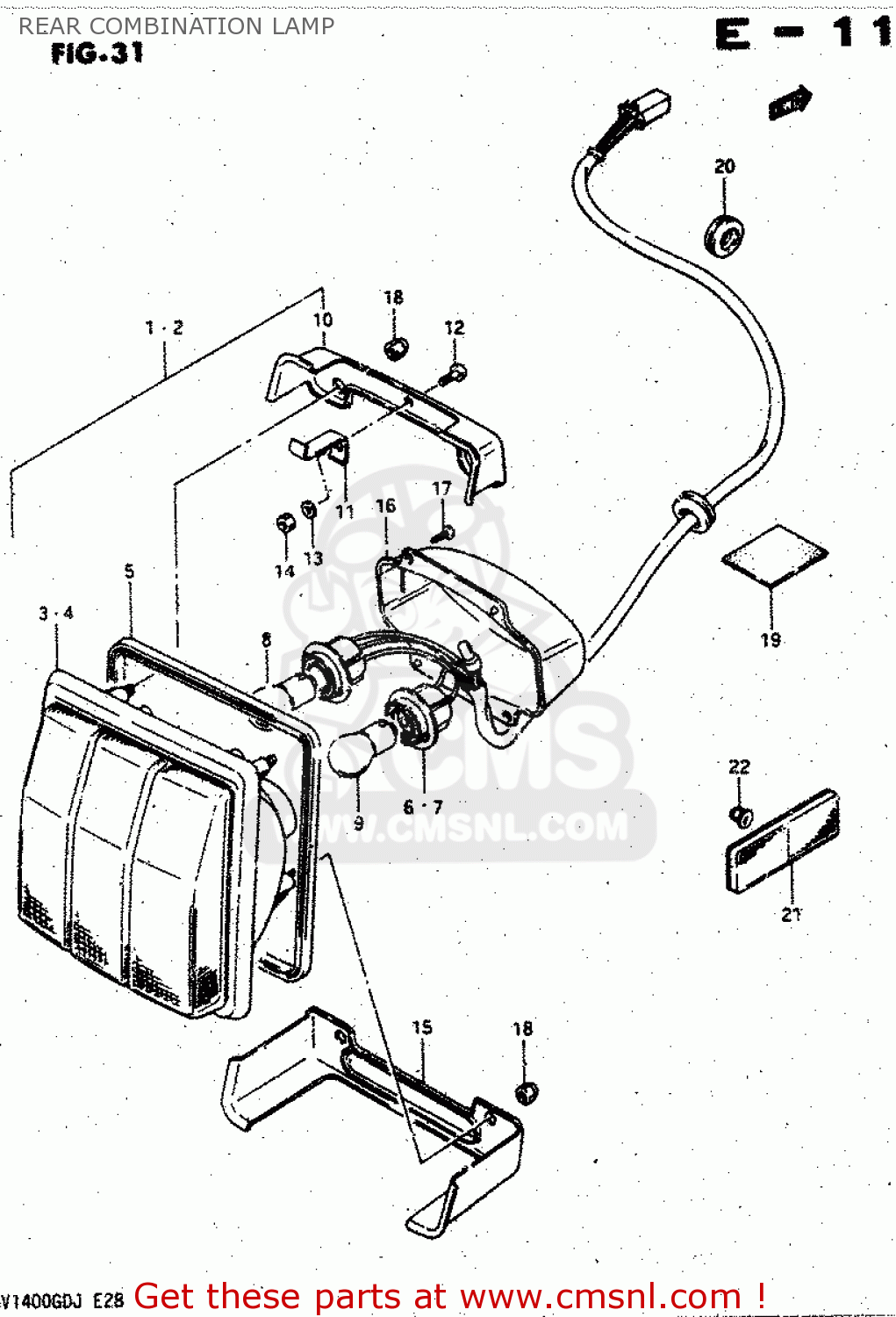 REAR COMBINATION LAMP GV1400GC 1988 (J) (E01)