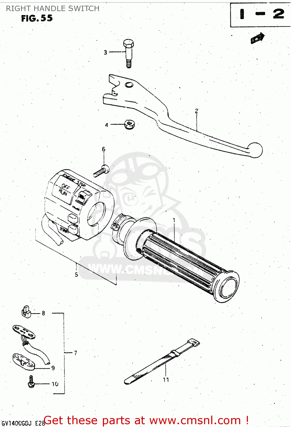 RIGHT HANDLE SWITCH GV1400GC 1988 (J) (E01)