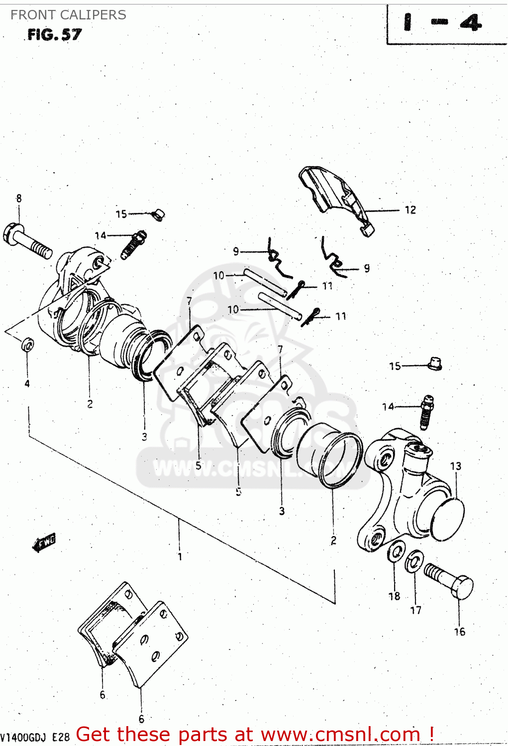 FRONT CALIPERS GV1400GC 1988 (J) (E01)