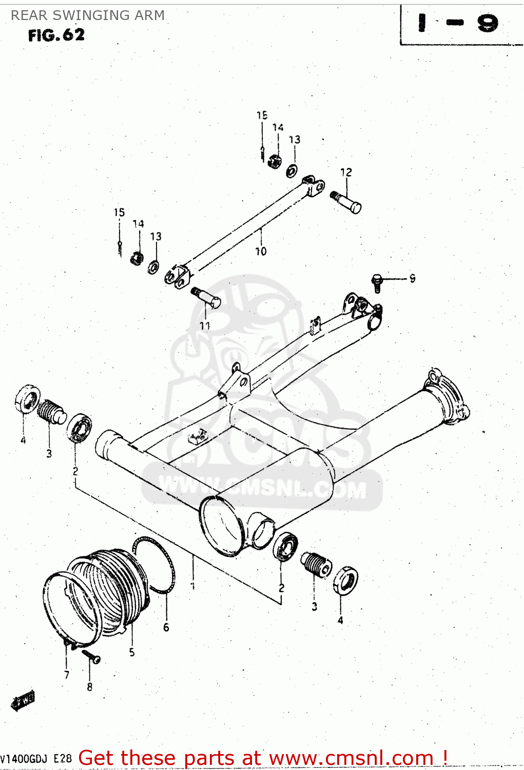 REAR SWINGING ARM GV1400GC 1988 (J) (E01)