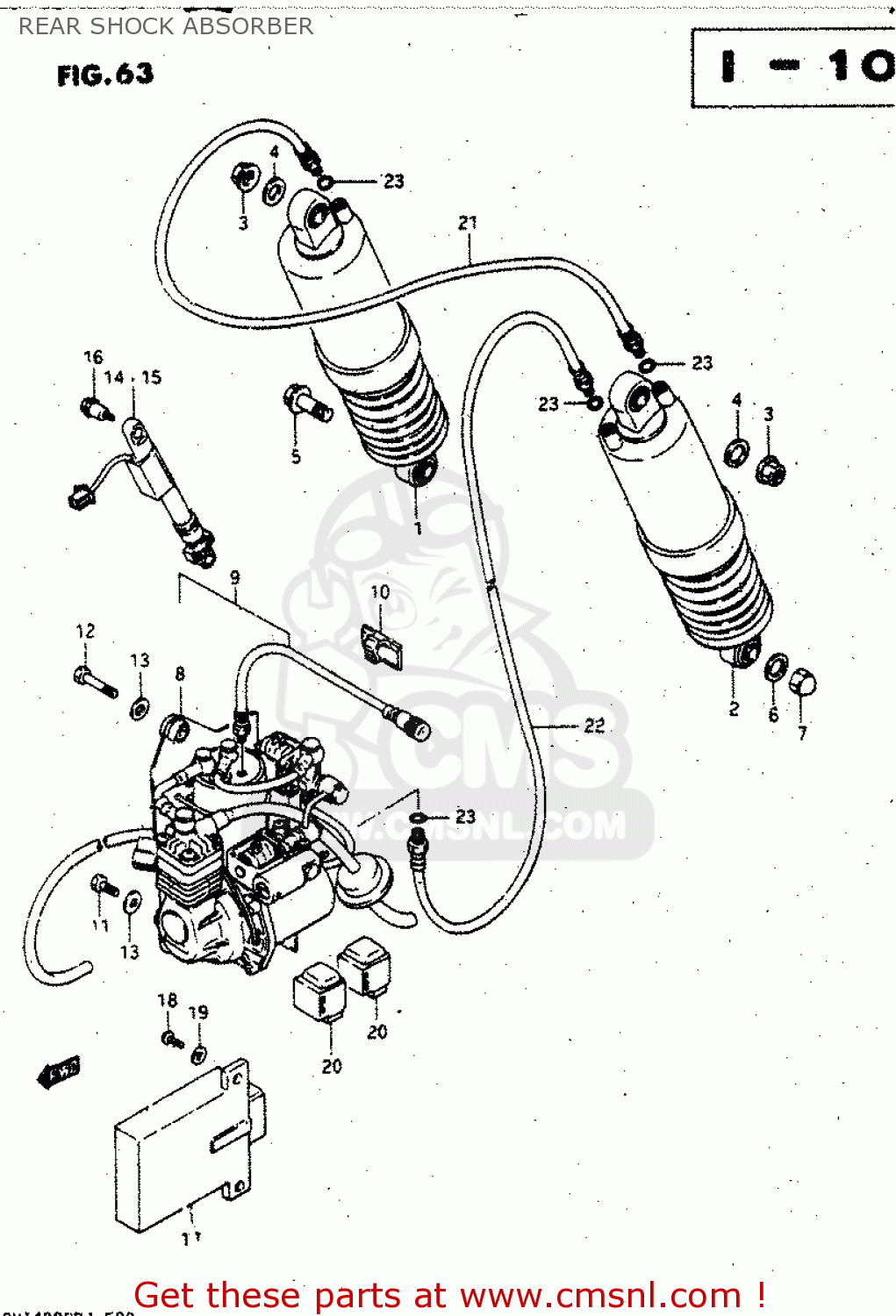 REAR SHOCK ABSORBER GV1400GC 1988 (J) (E01)
