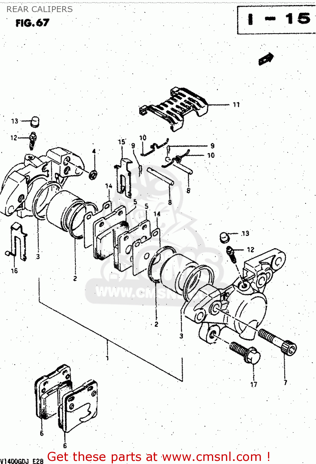 REAR CALIPERS GV1400GC 1988 (J) (E01)