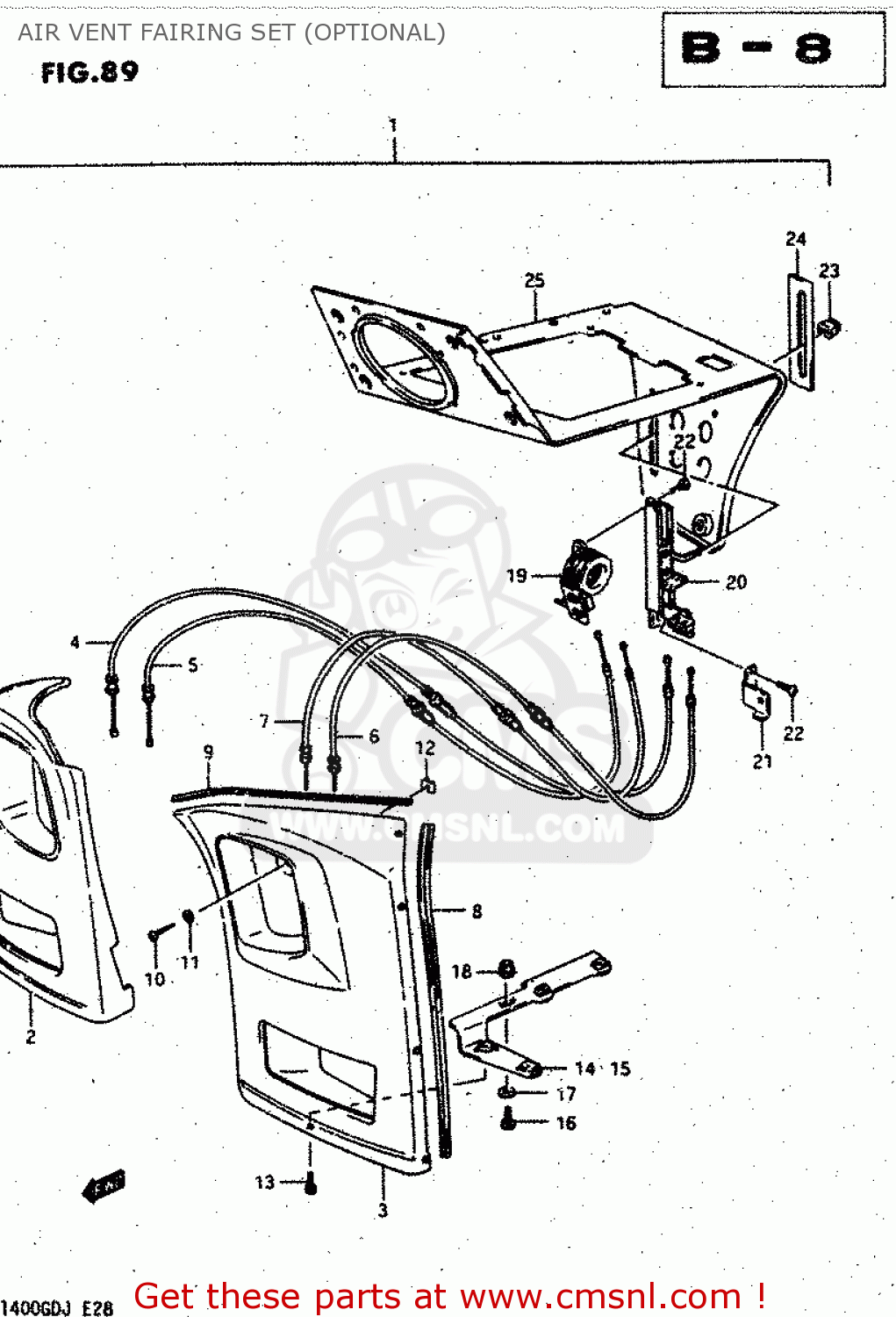 AIR VENT FAIRING SET (OPTIONAL) GV1400GC 1988 (J) (E01)