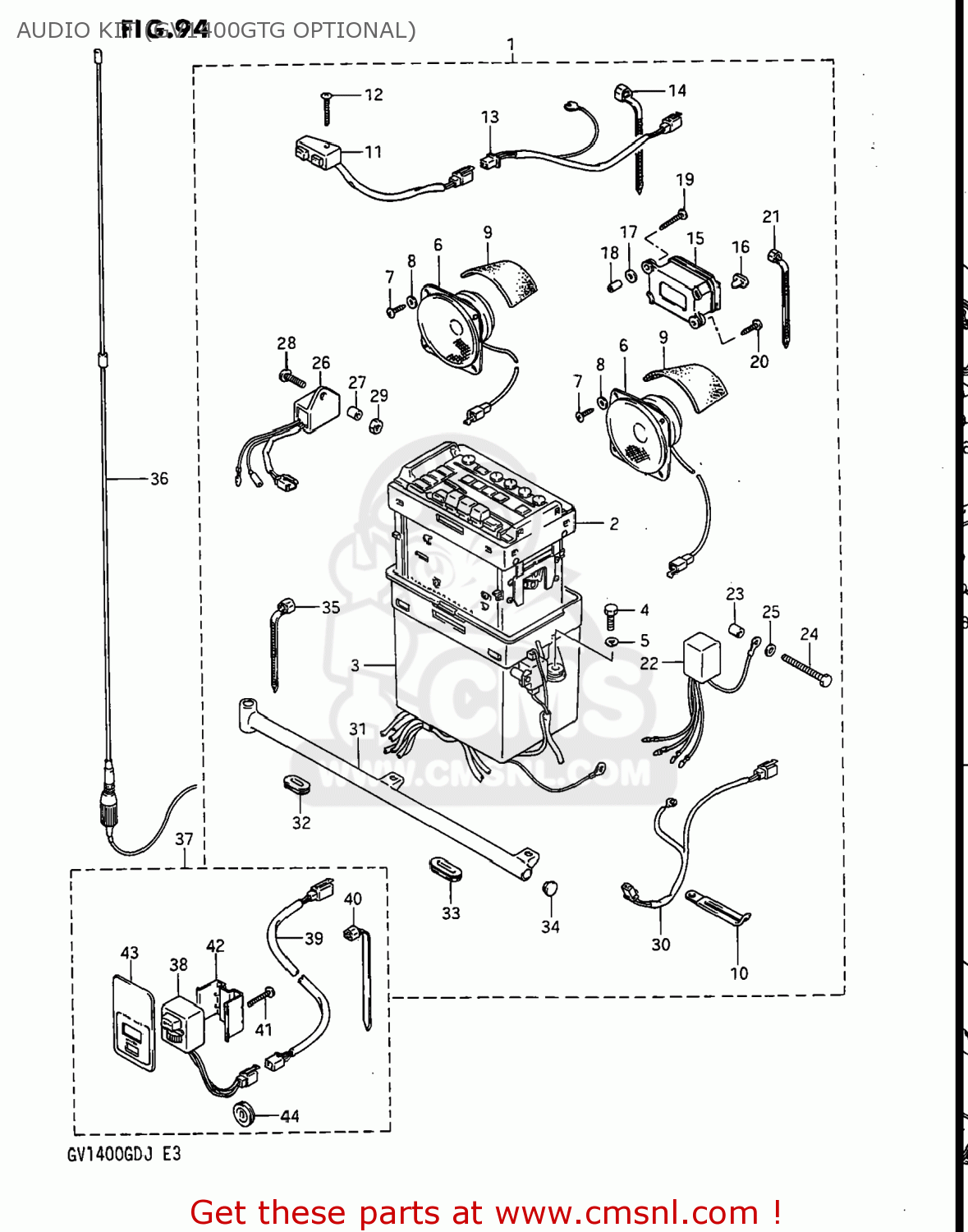 AUDIO KIT (GV1400GTG OPTIONAL) GV1400GC CAVALCADE 1986 (G) USA (E03)