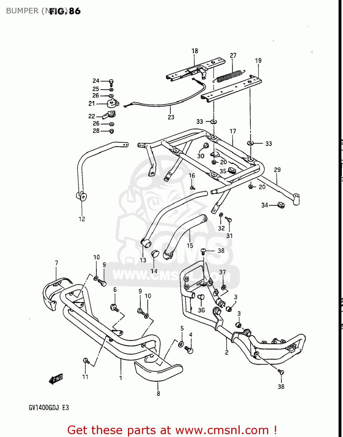 BUMPER (NO.2) GV1400GC CAVALCADE 1986 (G) USA (E03)