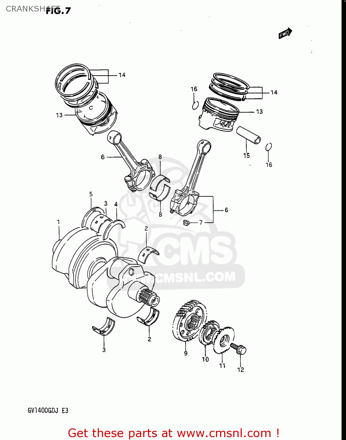 CRANKSHAFT GV1400GC CAVALCADE 1986 (G) USA (E03)