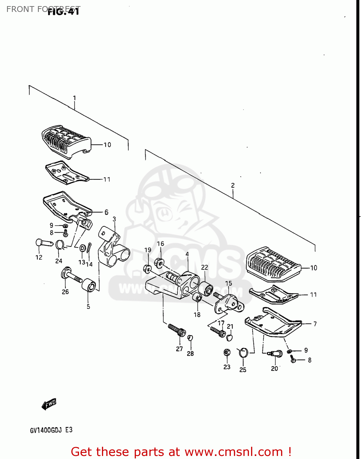 FRONT FOOTREST GV1400GC CAVALCADE 1986 (G) USA (E03)