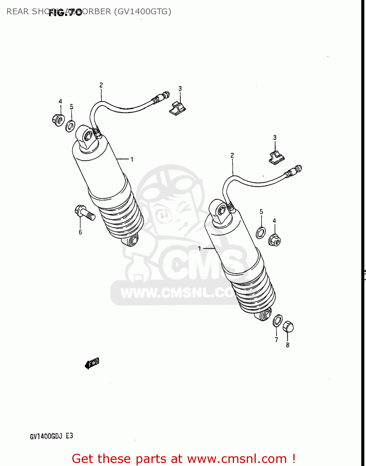 REAR SHOCK ABSORBER (GV1400GTG) GV1400GC CAVALCADE 1986 (G) USA (E03)