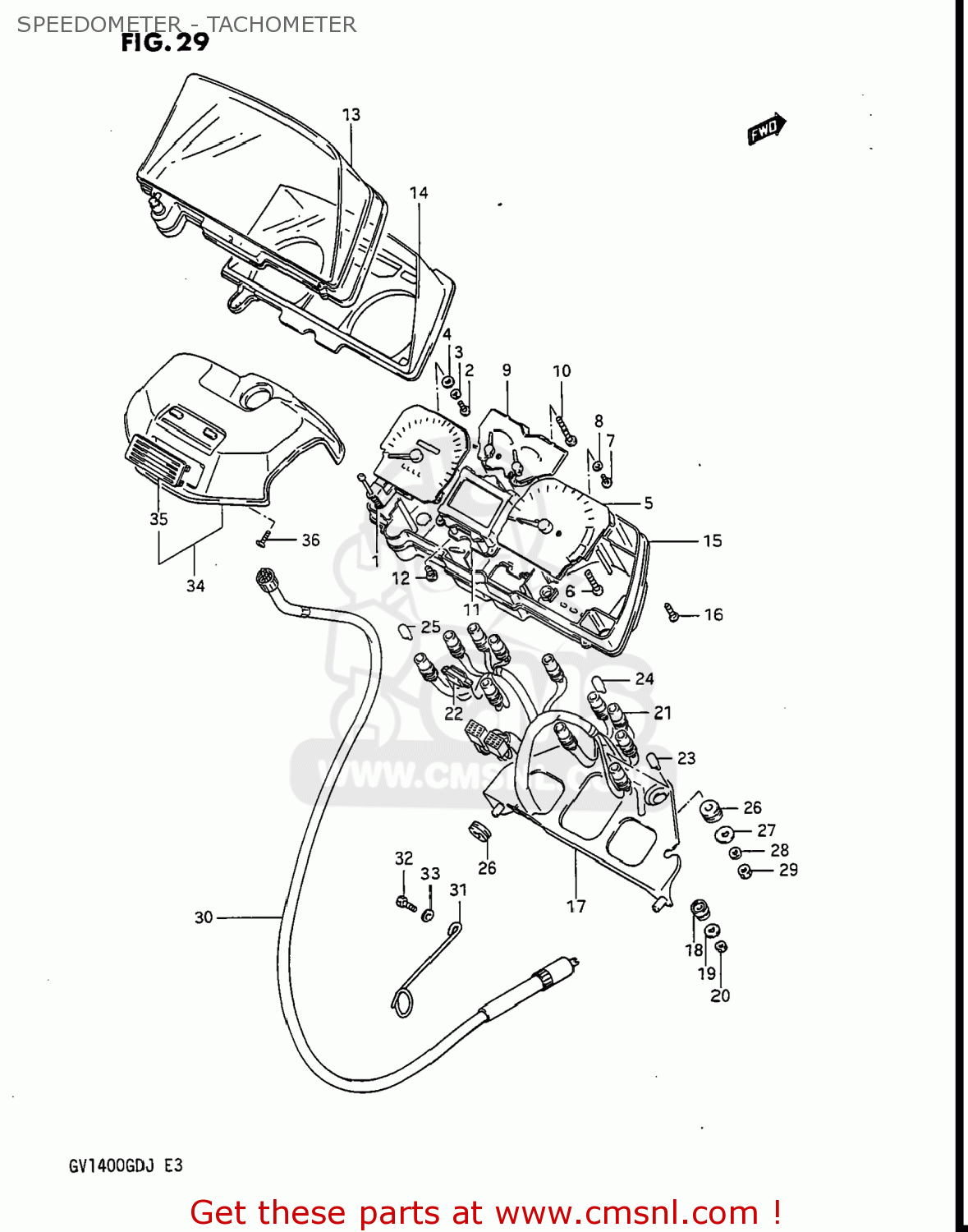 SPEEDOMETER - TACHOMETER GV1400GC CAVALCADE 1986 (G) USA (E03)