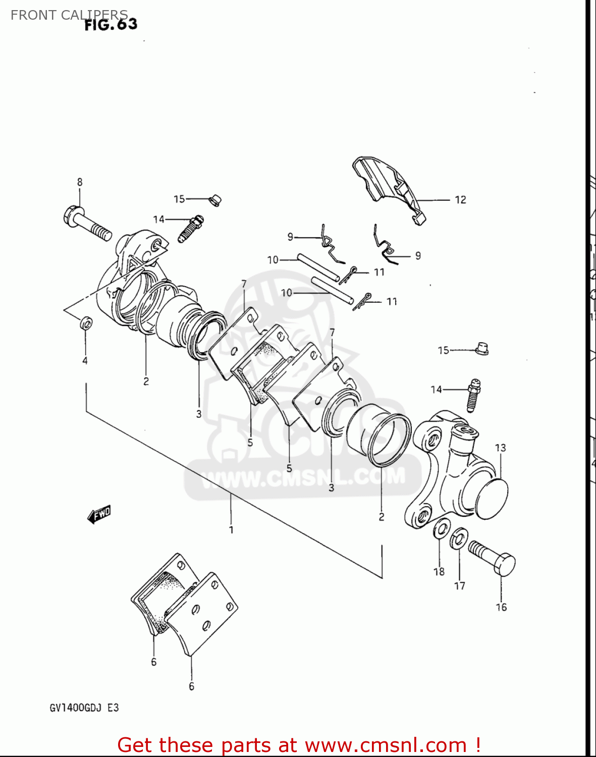 FRONT CALIPERS GV1400GC CAVALCADE 1986 (G) USA (E03)