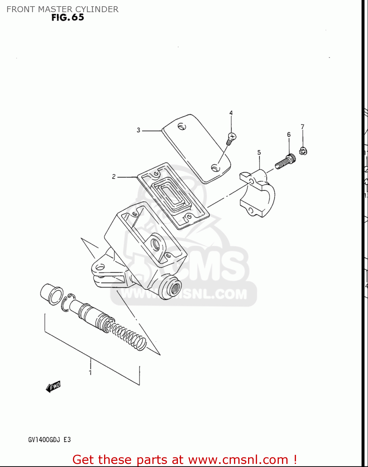 FRONT MASTER CYLINDER GV1400GC CAVALCADE 1986 (G) USA (E03)
