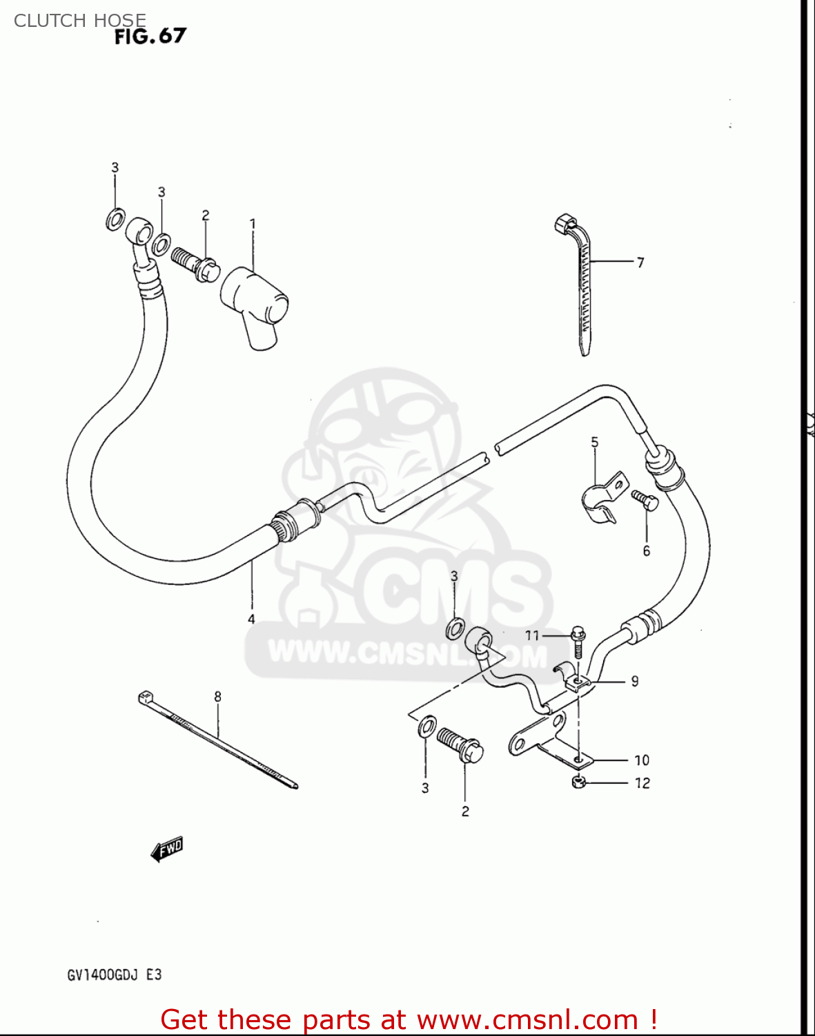 CLUTCH HOSE GV1400GC CAVALCADE 1986 (G) USA (E03)