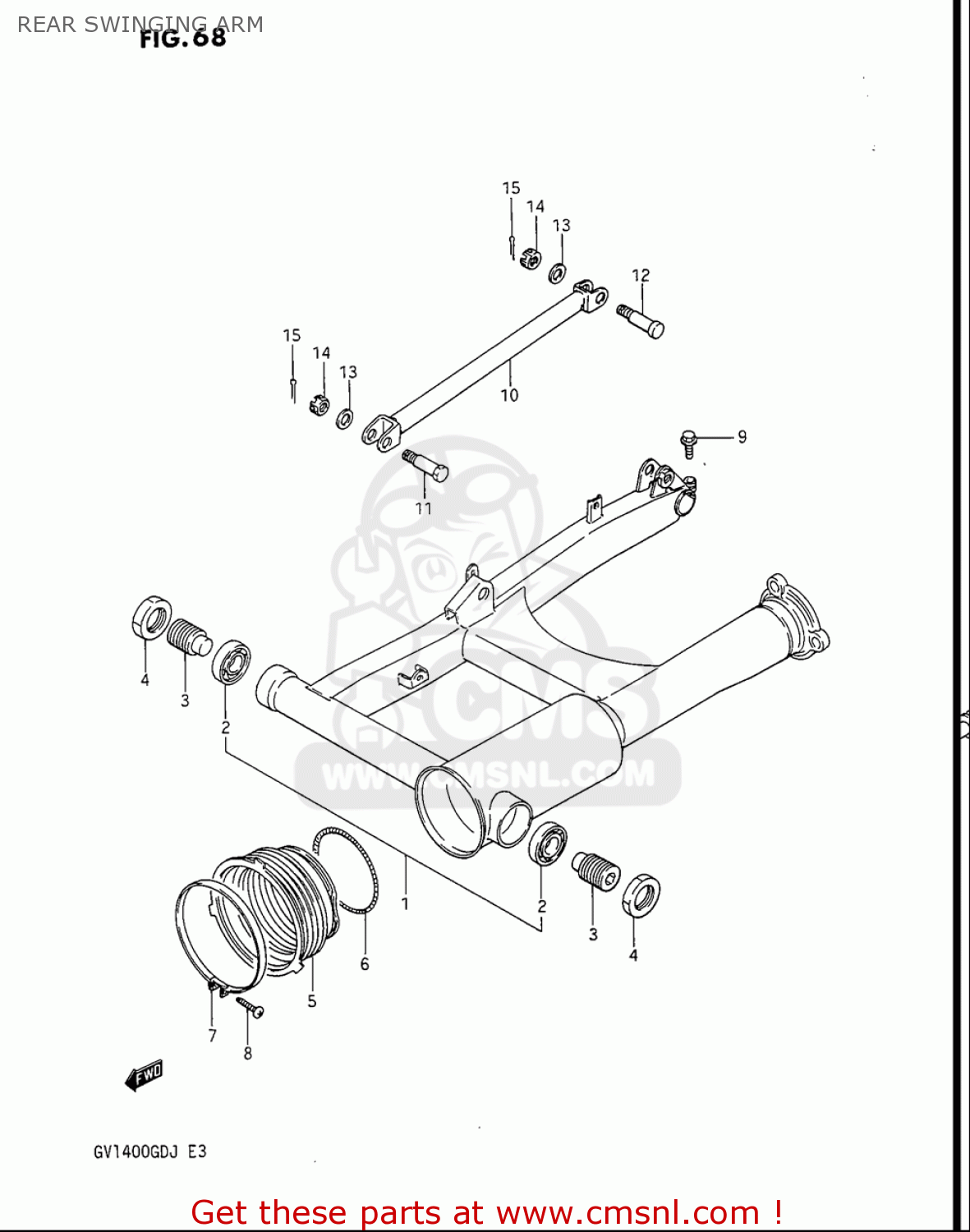 REAR SWINGING ARM GV1400GC CAVALCADE 1986 (G) USA (E03)