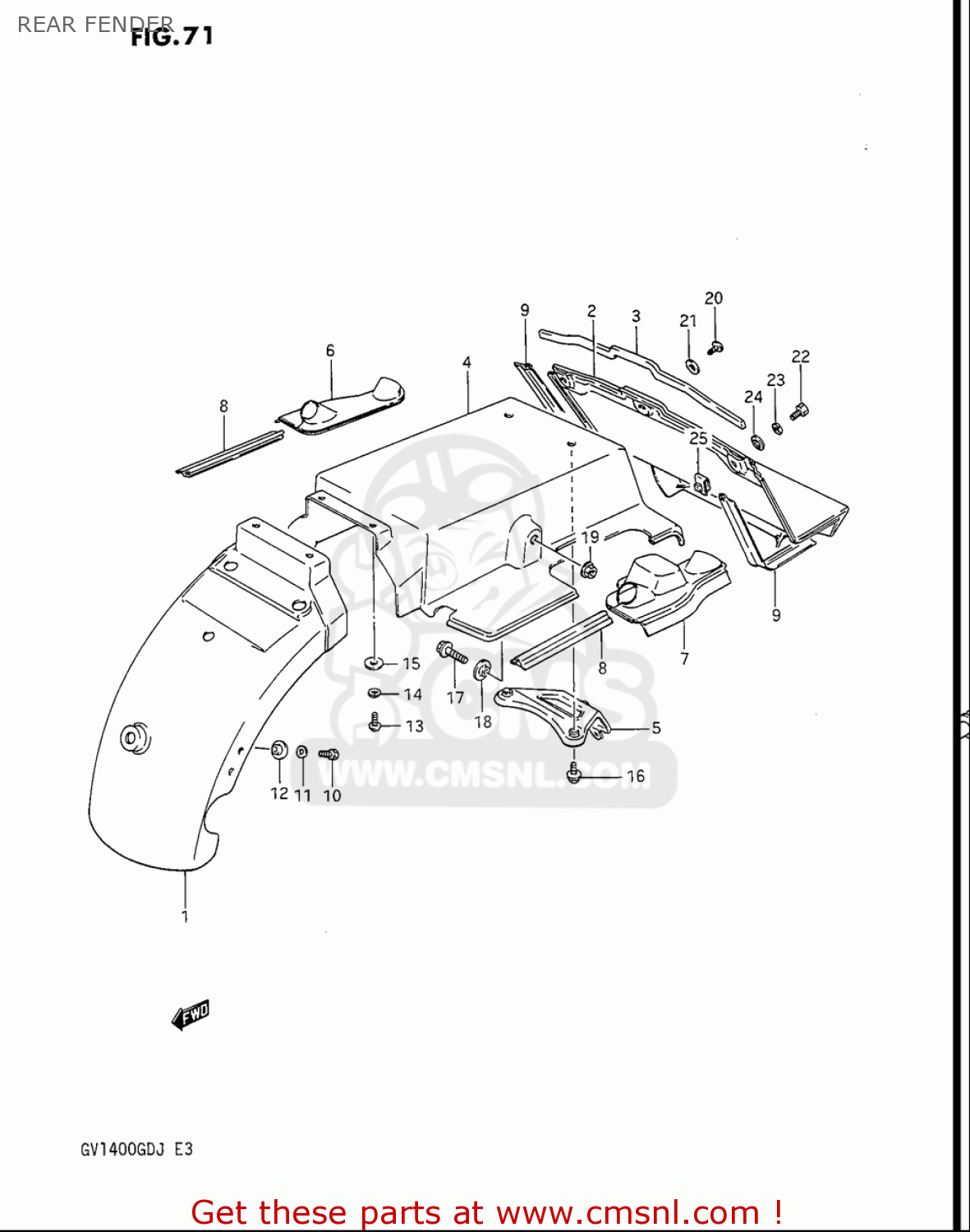 REAR FENDER GV1400GC CAVALCADE 1986 (G) USA (E03)