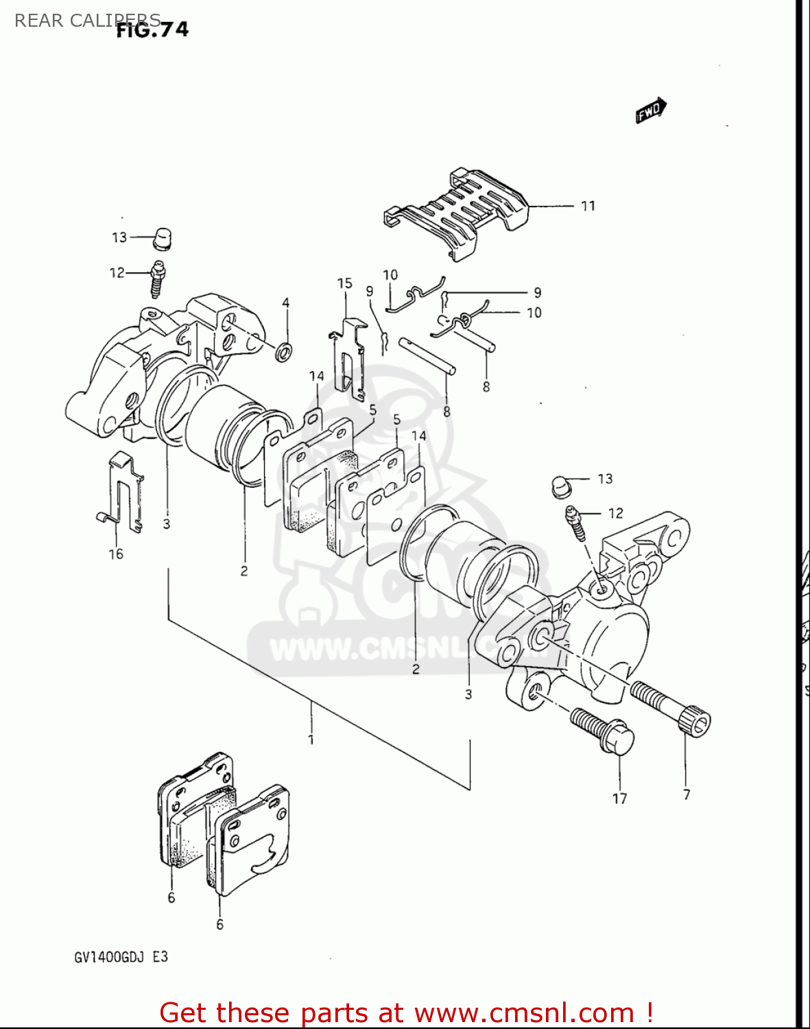 REAR CALIPERS GV1400GC CAVALCADE 1986 (G) USA (E03)