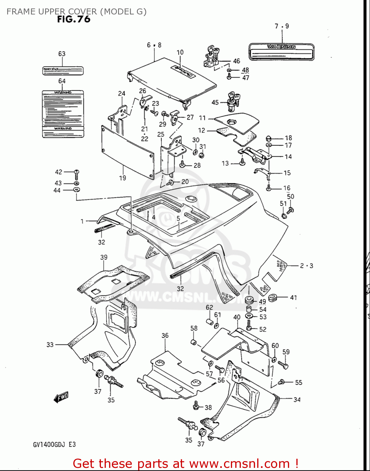 FRAME UPPER COVER (MODEL G) GV1400GC CAVALCADE 1986 (G) USA (E03)