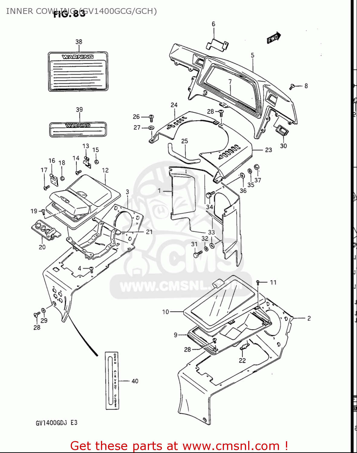 INNER COWLING (GV1400GCG/GCH) GV1400GC CAVALCADE 1986 (G) USA (E03)