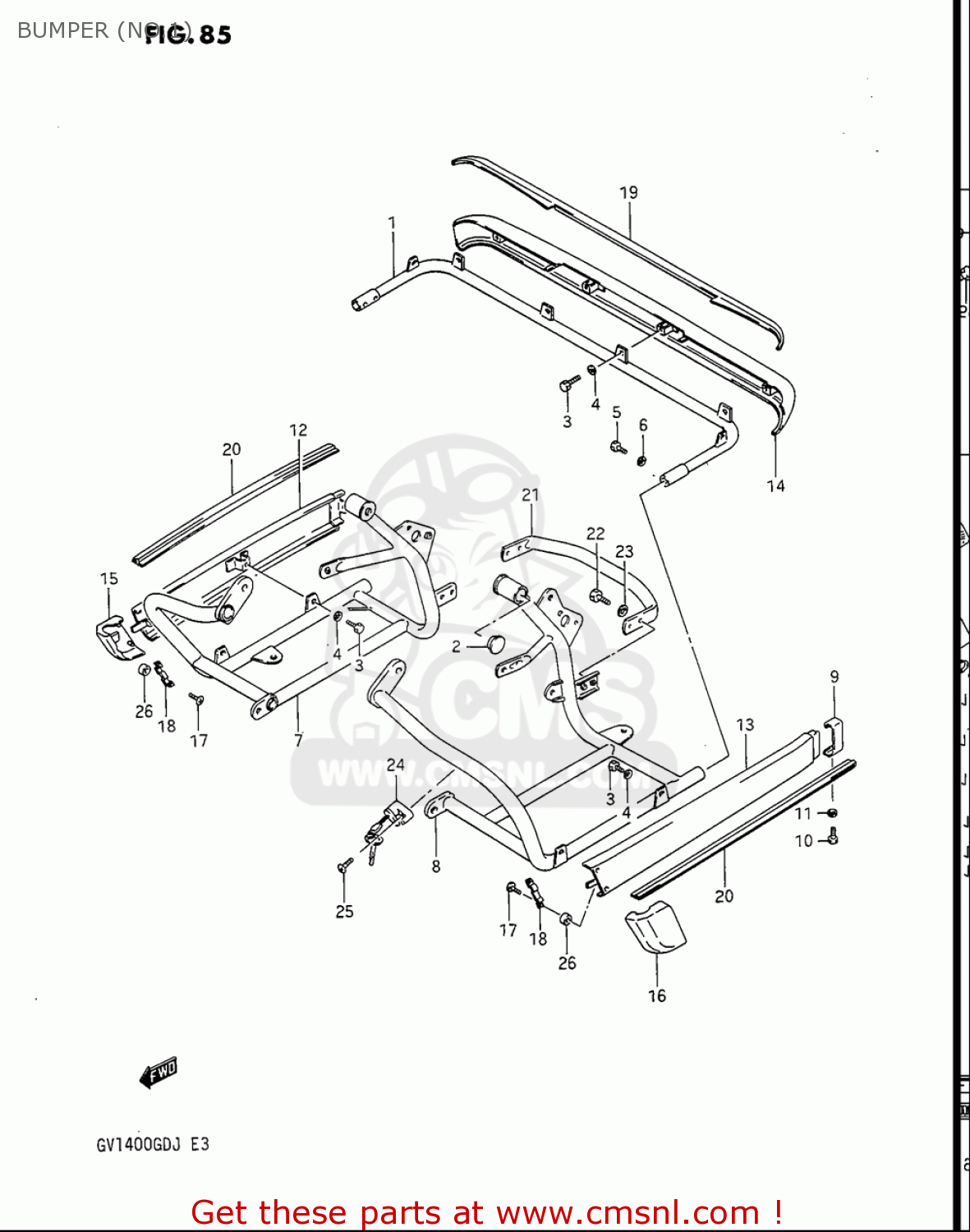 BUMPER (NO.1) GV1400GC CAVALCADE 1986 (G) USA (E03)