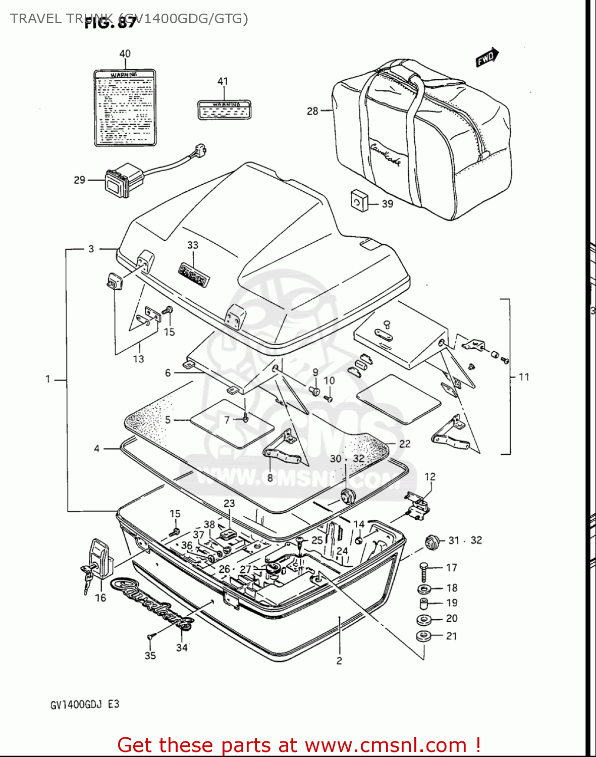 TRAVEL TRUNK (GV1400GDG/GTG) GV1400GC CAVALCADE 1986 (G) USA (E03)