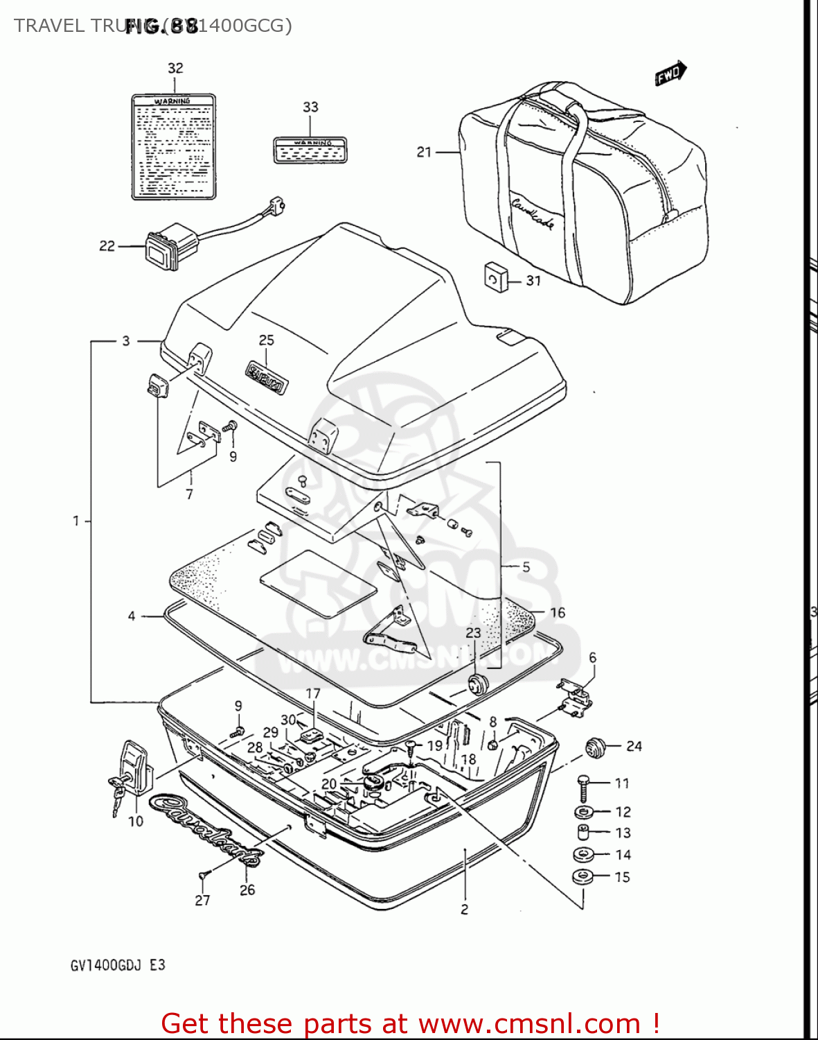 TRAVEL TRUNK (GV1400GCG) GV1400GC CAVALCADE 1986 (G) USA (E03)