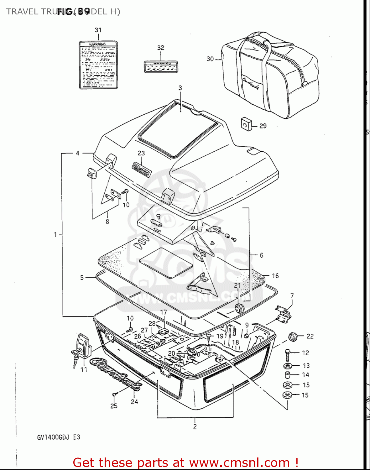 TRAVEL TRUNK (MODEL H) GV1400GC CAVALCADE 1986 (G) USA (E03)