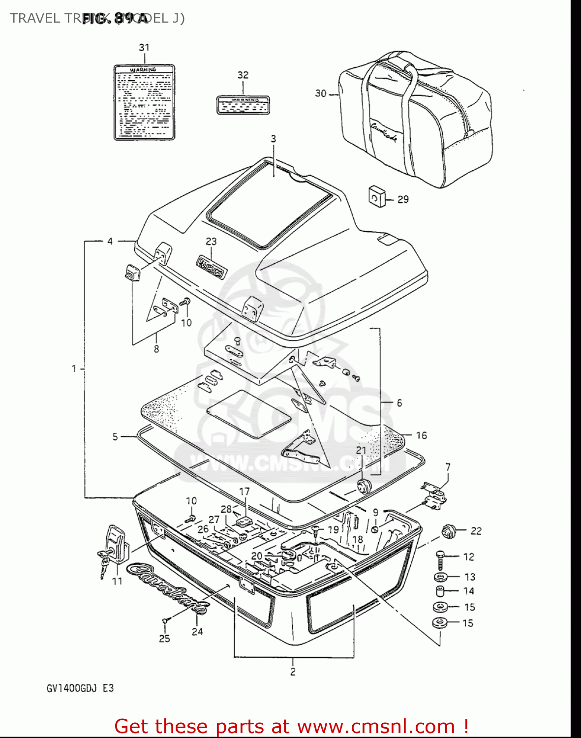 TRAVEL TRUNK (MODEL J) GV1400GC CAVALCADE 1986 (G) USA (E03)