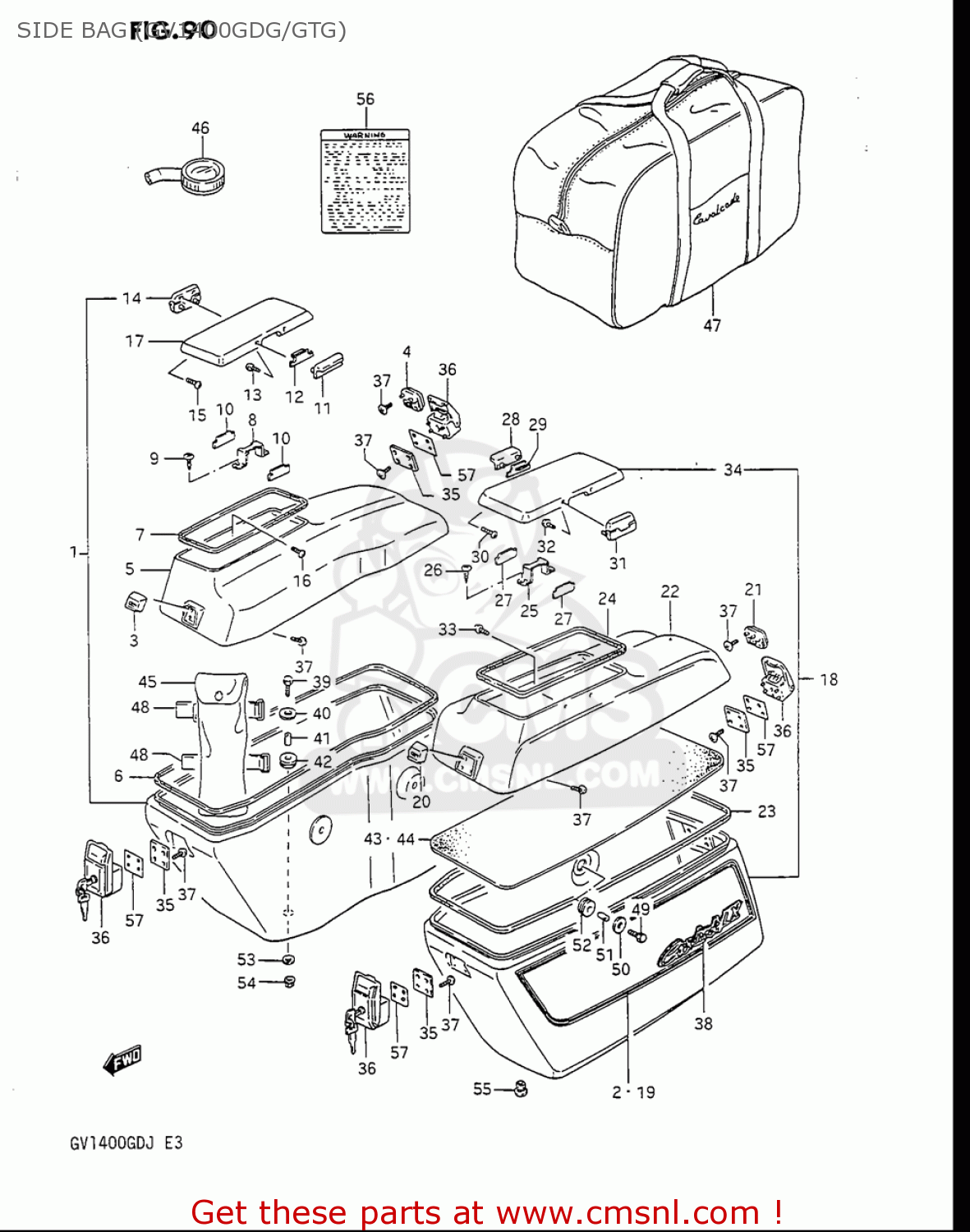 SIDE BAG (GV1400GDG/GTG) GV1400GC CAVALCADE 1986 (G) USA (E03)