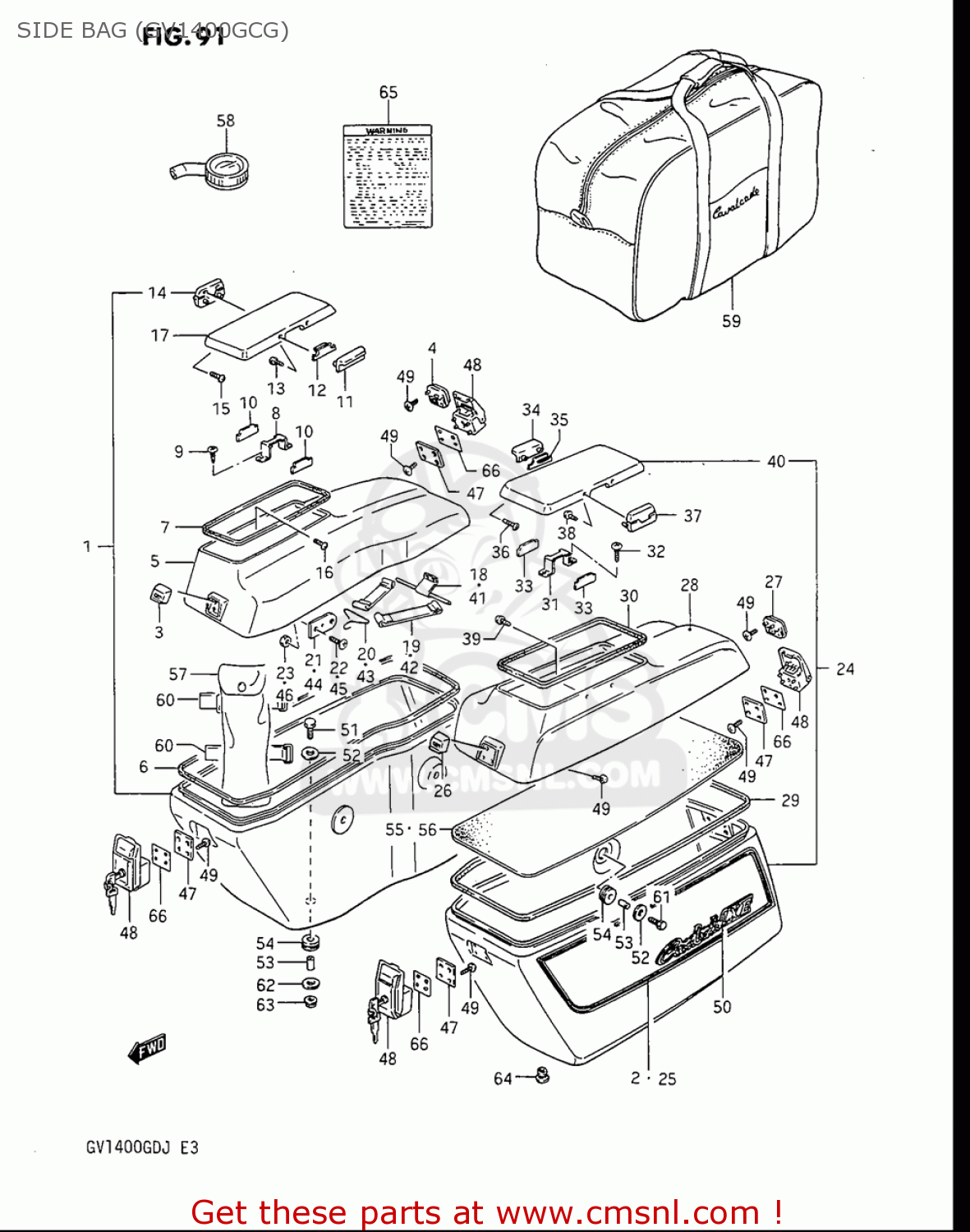 SIDE BAG (GV1400GCG) GV1400GC CAVALCADE 1986 (G) USA (E03)
