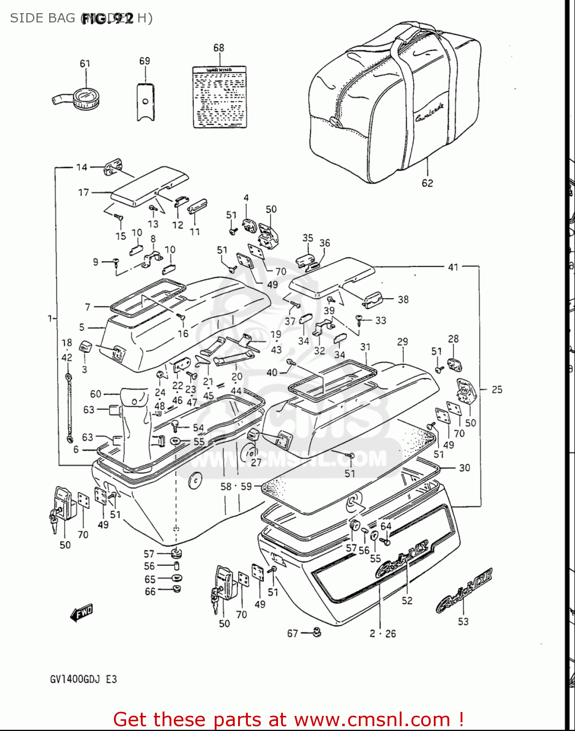 SIDE BAG (MODEL H) GV1400GC CAVALCADE 1986 (G) USA (E03)